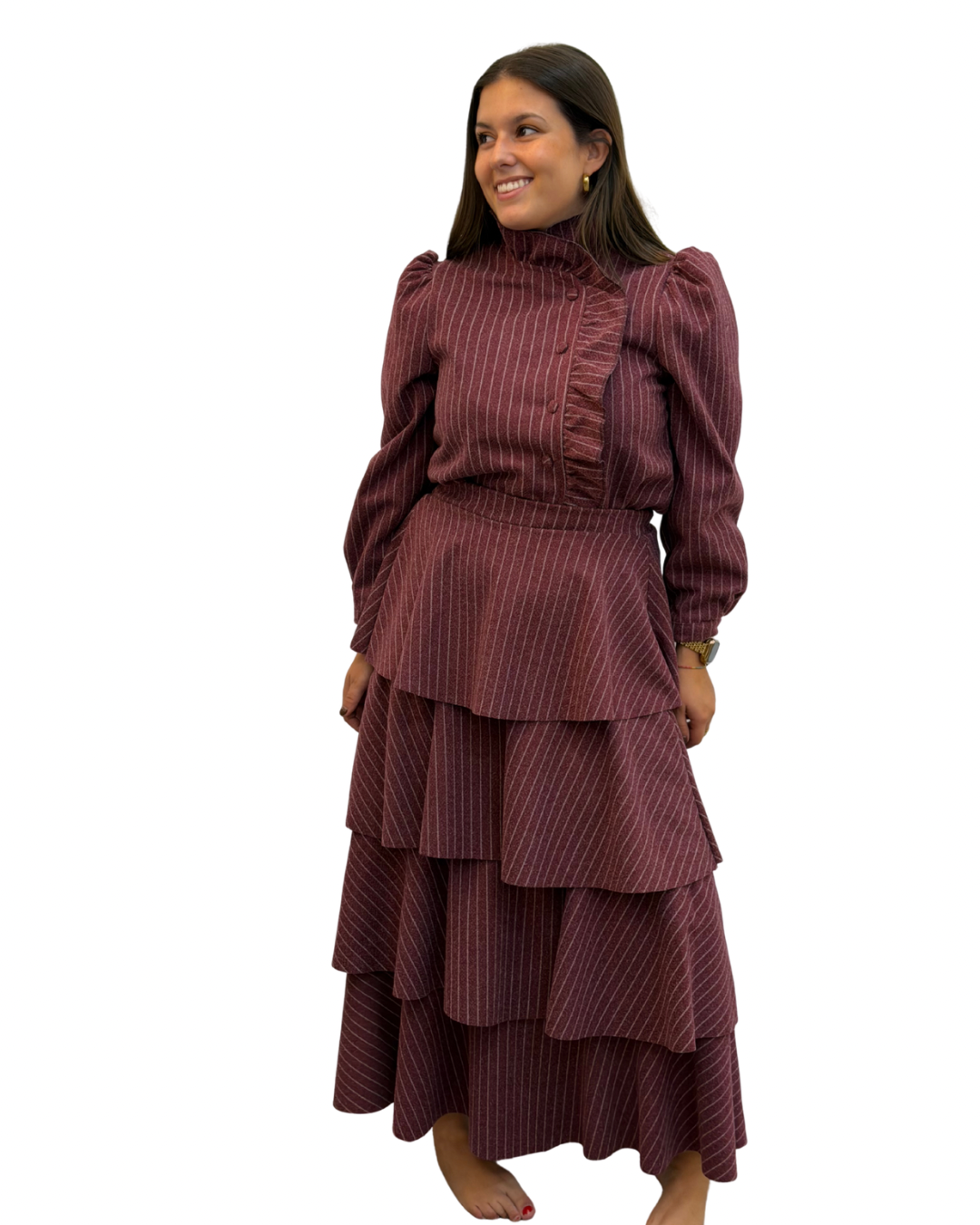 Falda conjunto burdeos