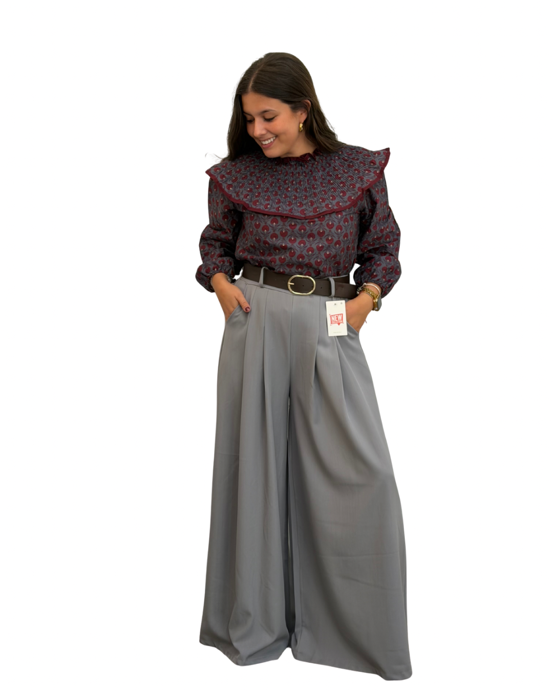 Pantalón palazo gris