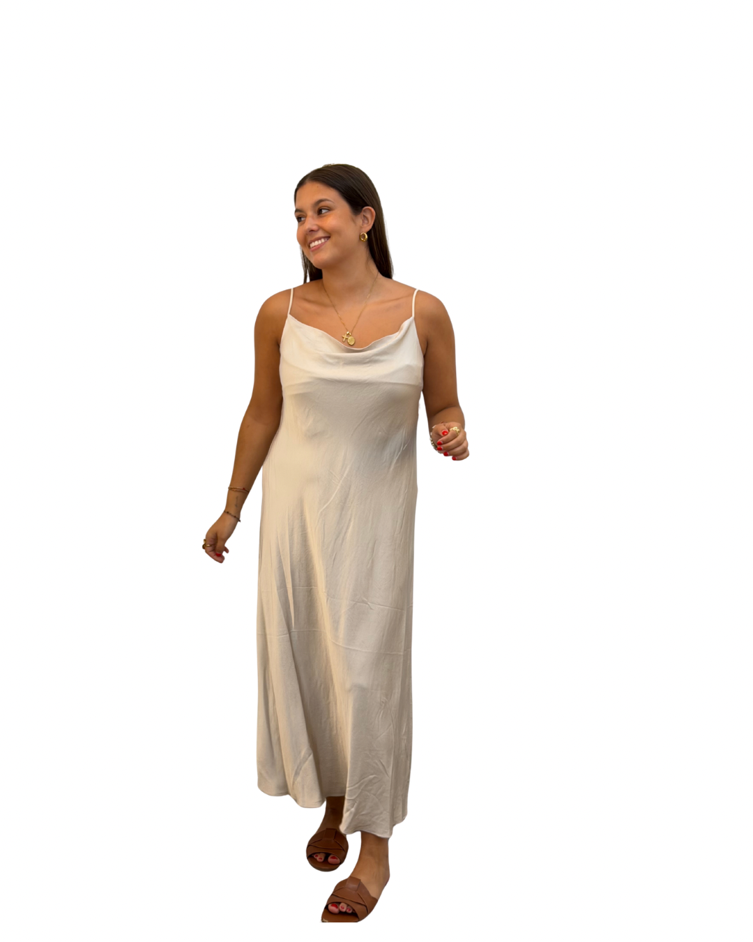 VESTIDO LENCERO BEIGE