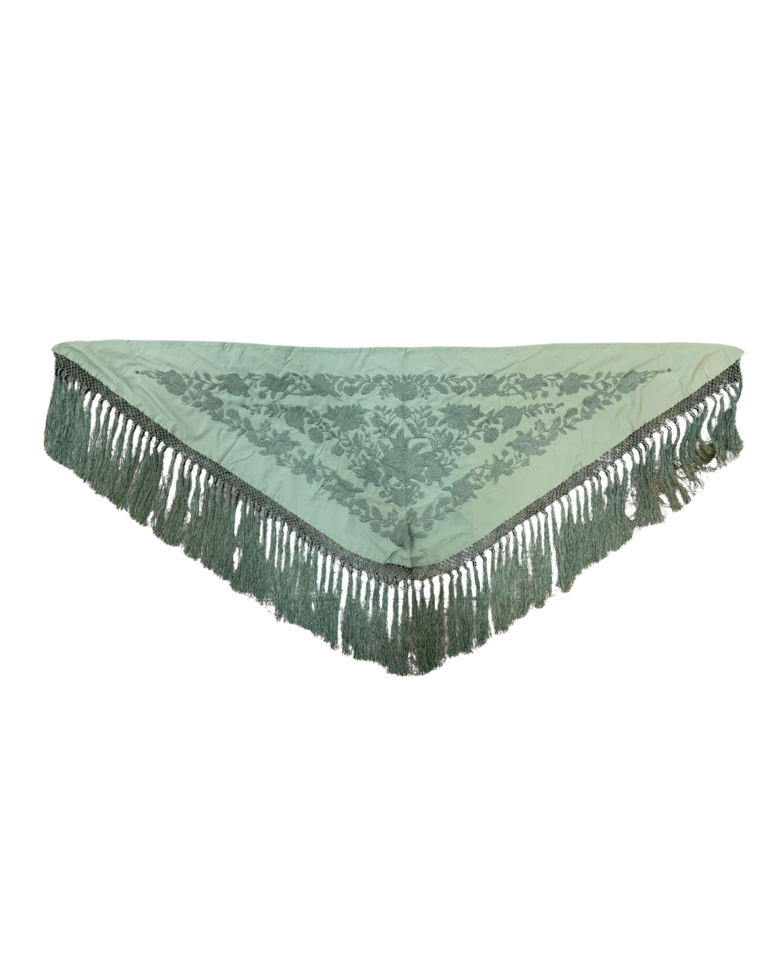 Mantón verde jabonoso monocolor