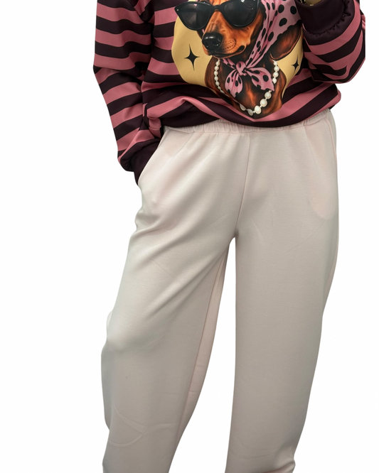 Pantalón chándal rosa bebé