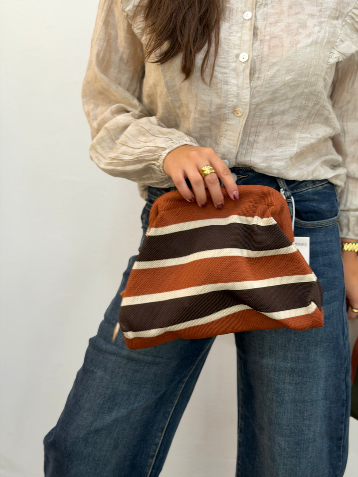 Bolso de mano rayas #3