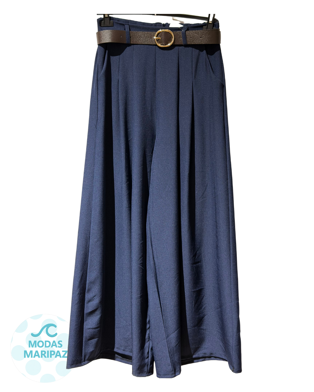 PANTALÓN PINZA PATA DE ELEFANTE AZUL MARINO