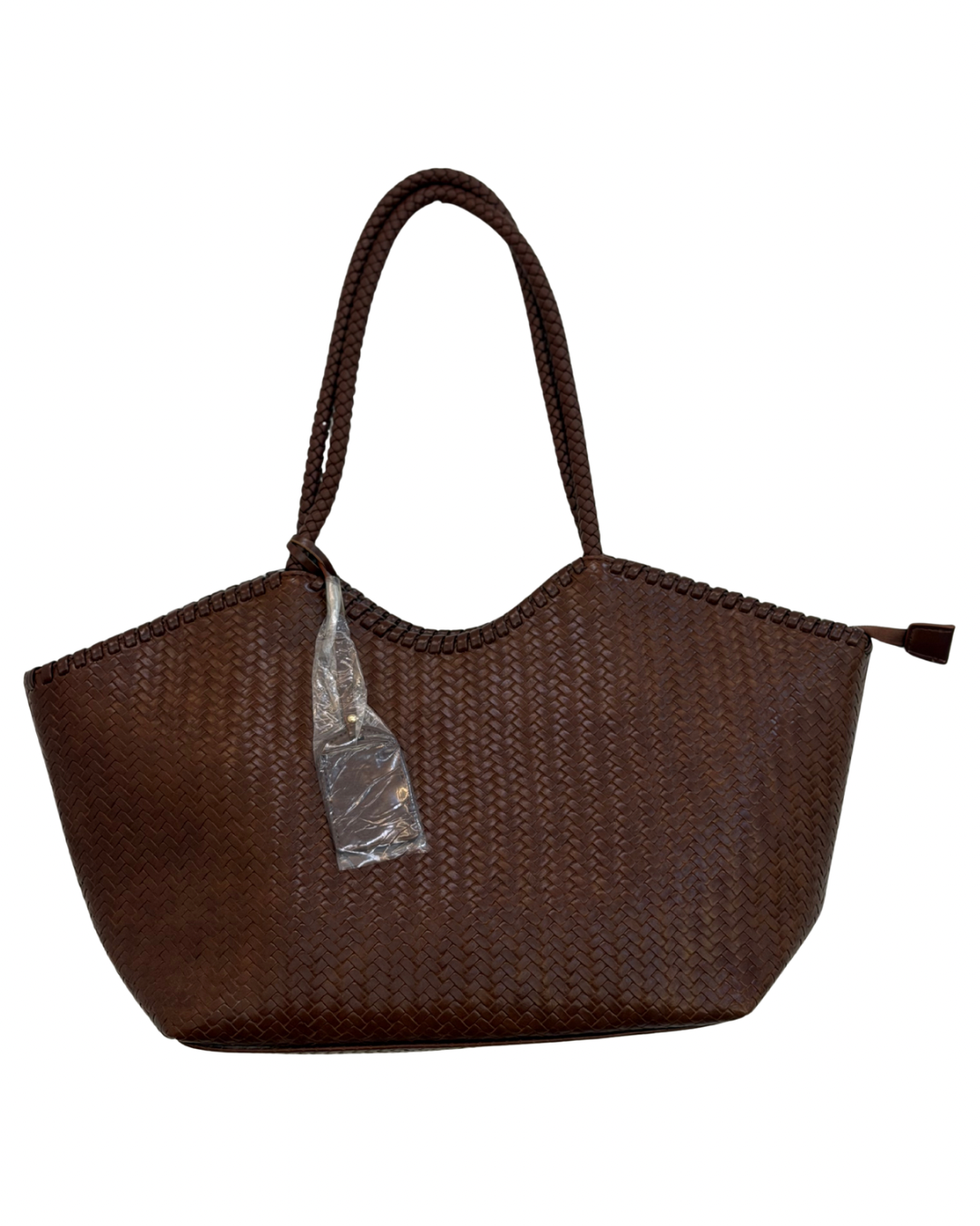 Bolso trenzado marrón