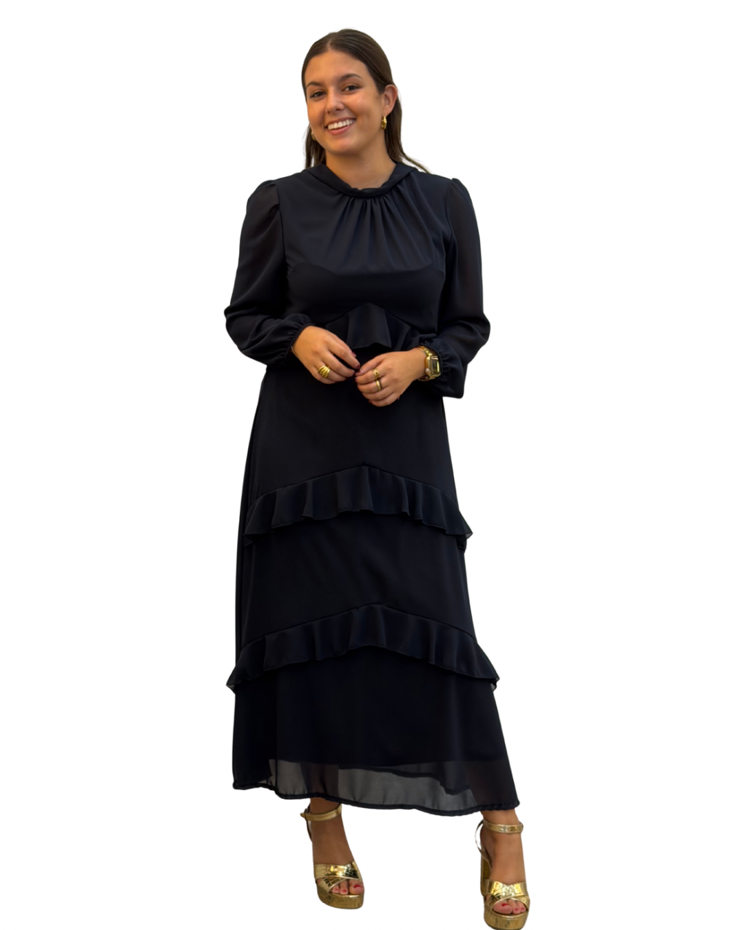 VESTIDO ROSARIO azul marino