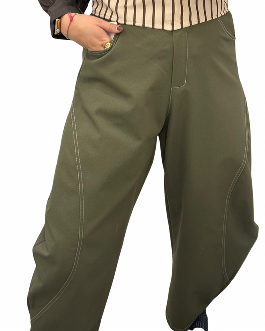Pantalón balloon verde