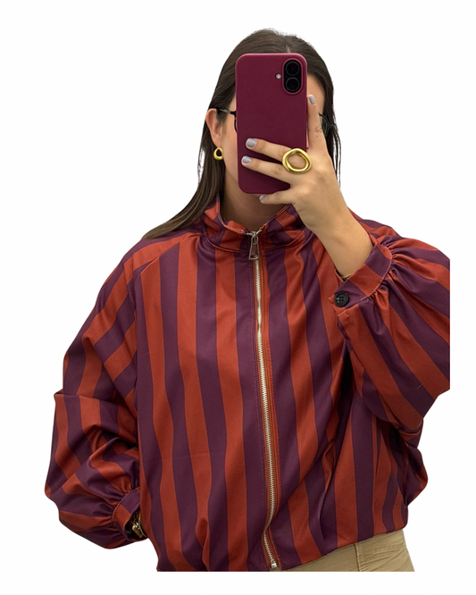 Bomber morada y teja