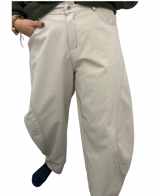 Pantalón balloon hueso