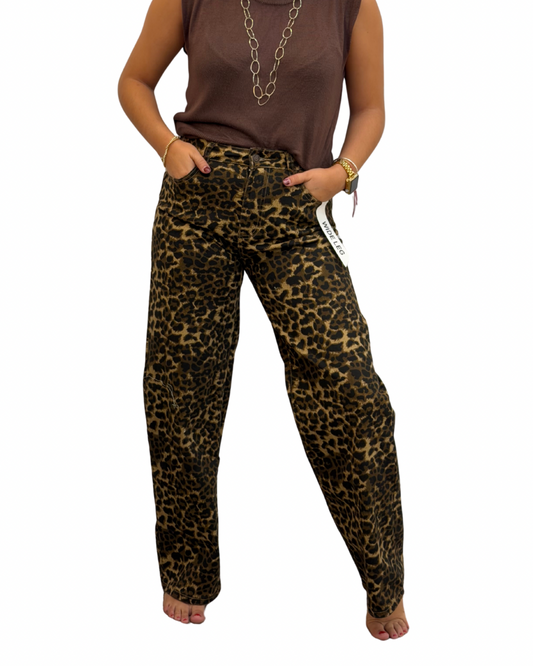 Pantalón vaquero leopardo