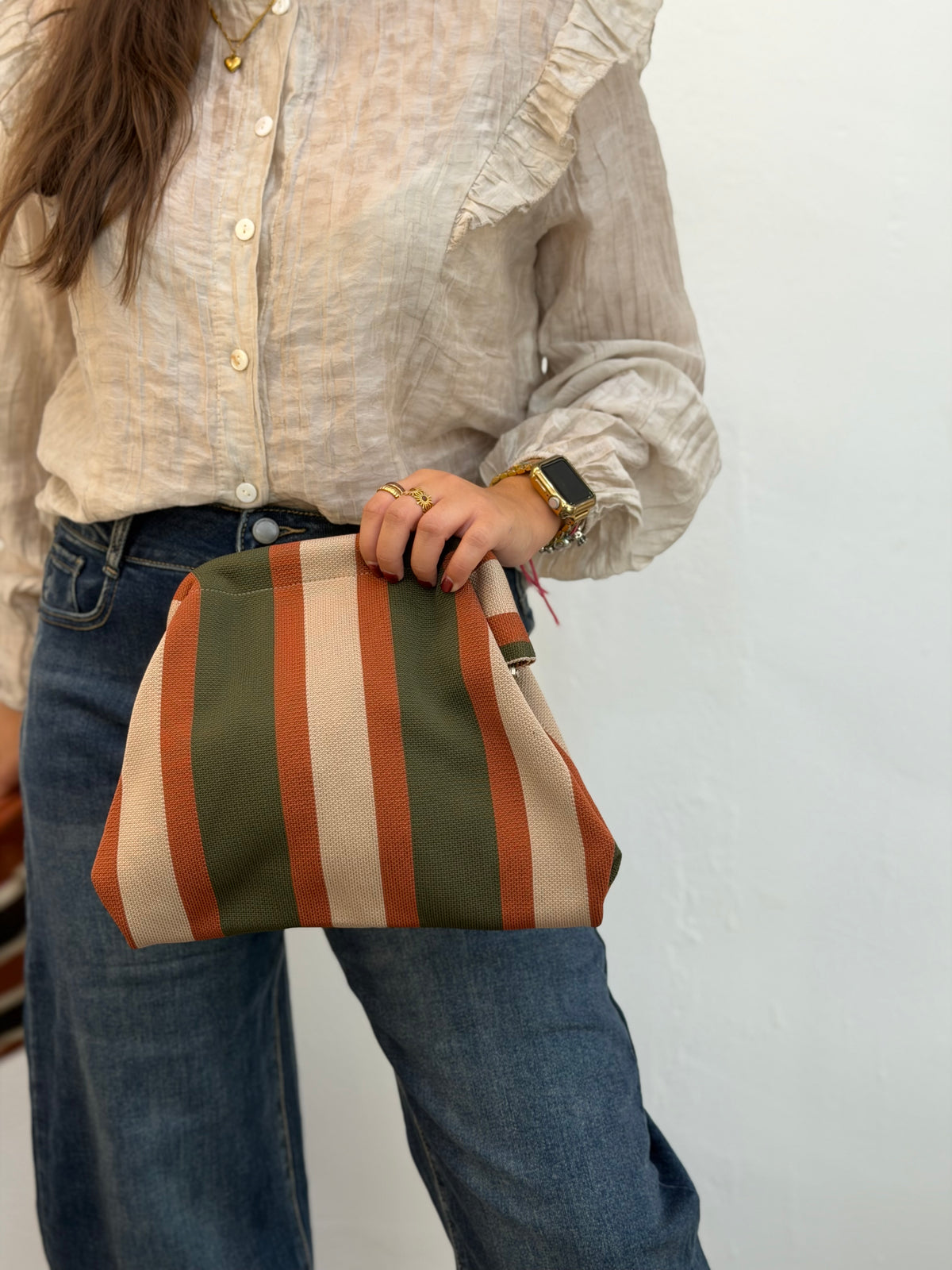 Bolso de mano rayas #4