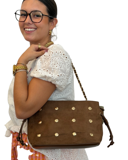 Bolso tachuela antelina material