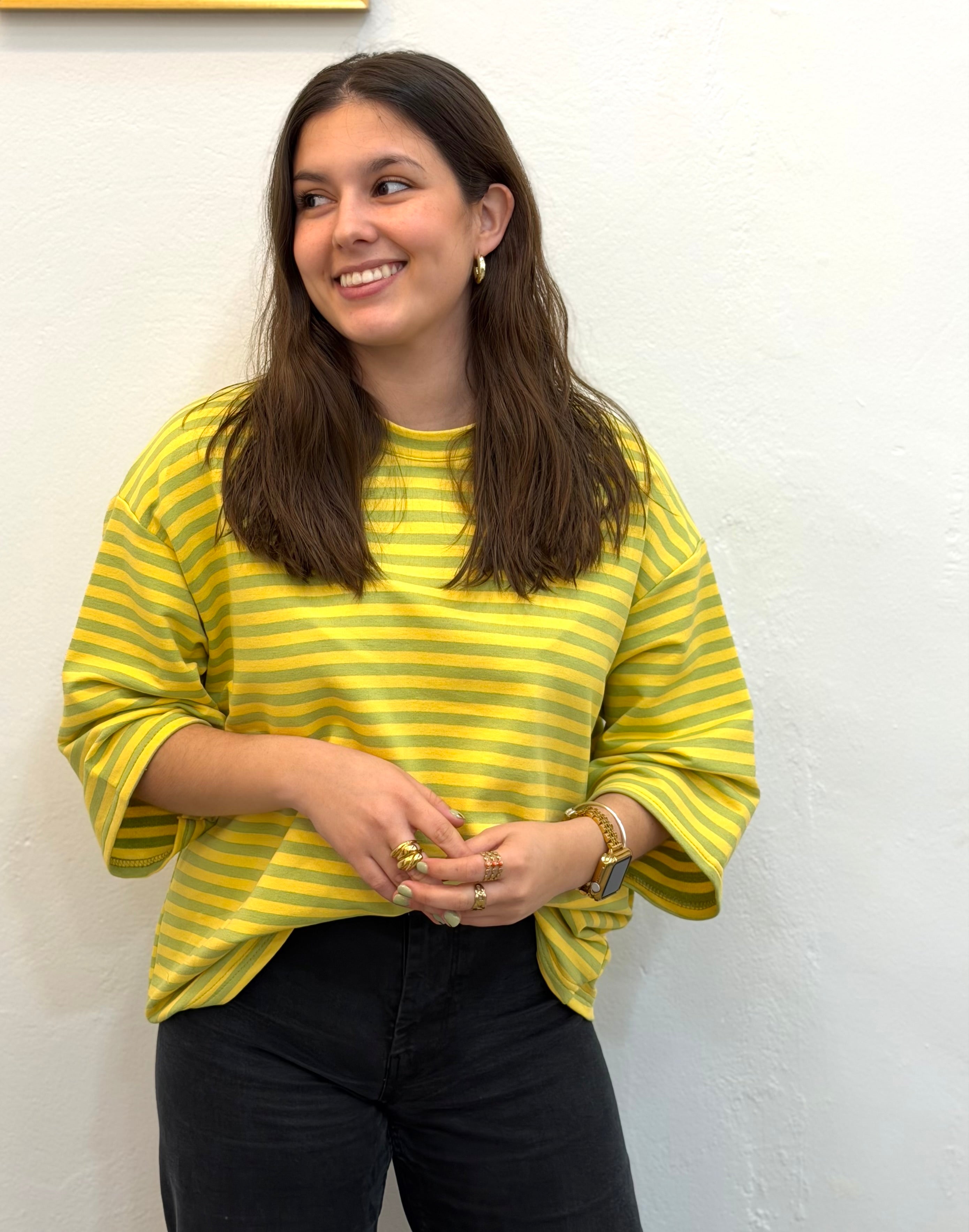 Camiseta Oversize RAYAS AMARILLO Y VERDE