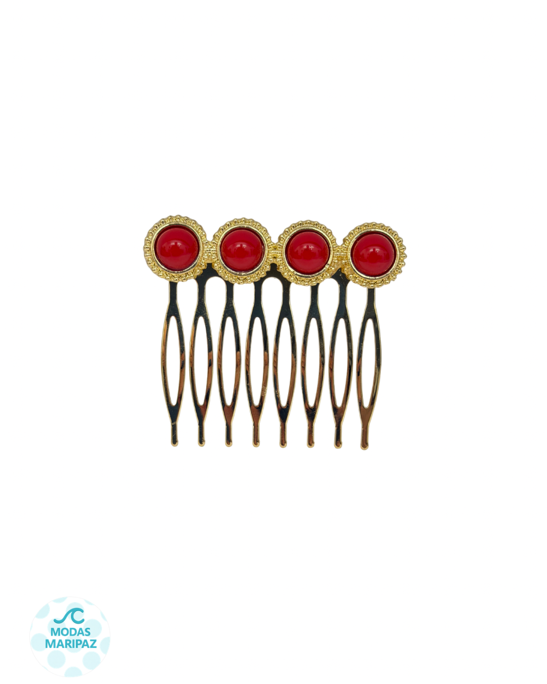 Peinecillos de flamenca – Perlas pequeñas Rojas