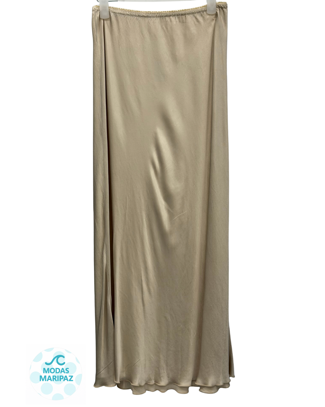 Falda Satén Beige