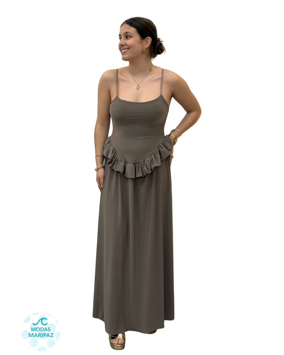 VESTIDO MACARENA TAUPE
