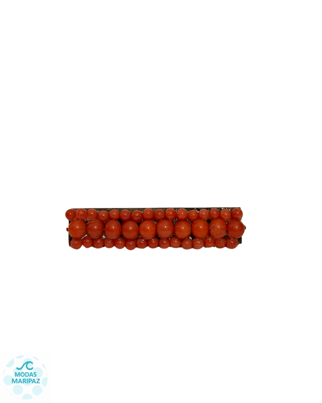 Broche Coral y Hueso #3