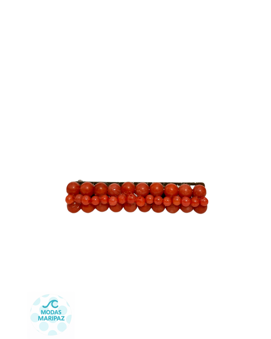 Broche Coral y Hueso #1