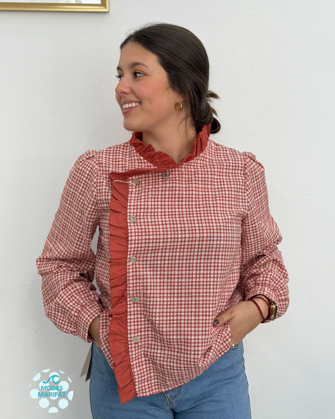 BLUSA VICHY VOLANTES CALDERA