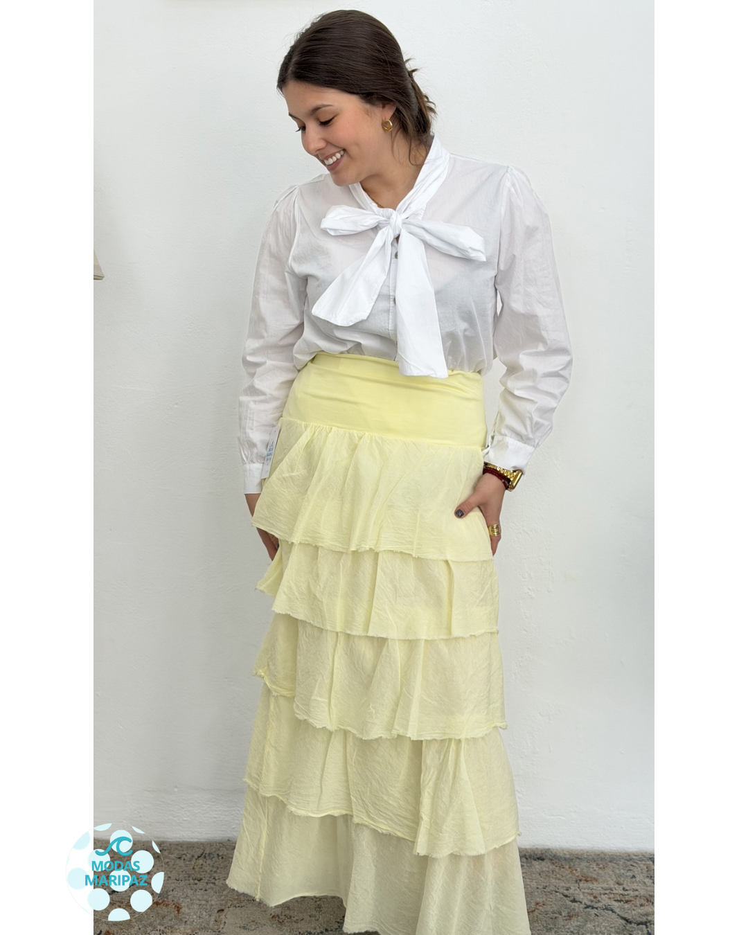 FALDA VOLANTE MARTA AMARILLA