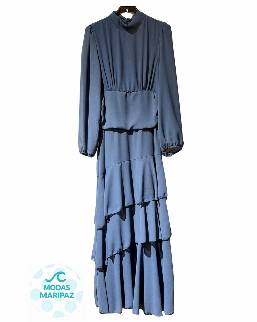 VESTIDO GASA AZUL DUCADO