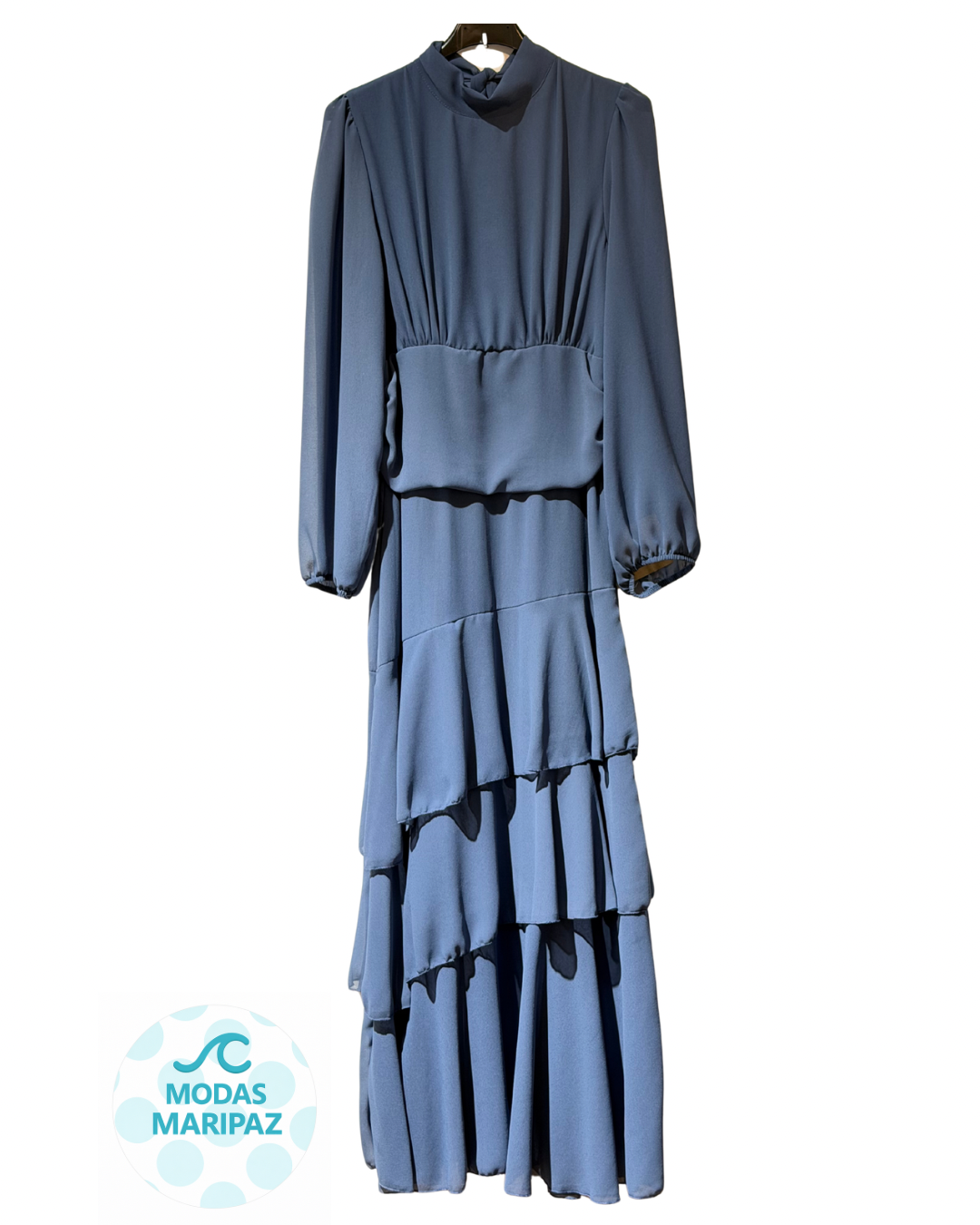 VESTIDO GASA AZUL DUCADO