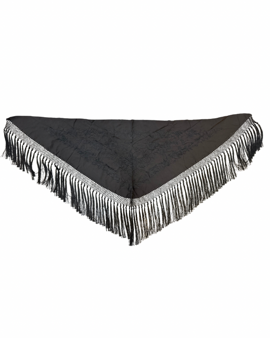 Mantón negro monocolor
