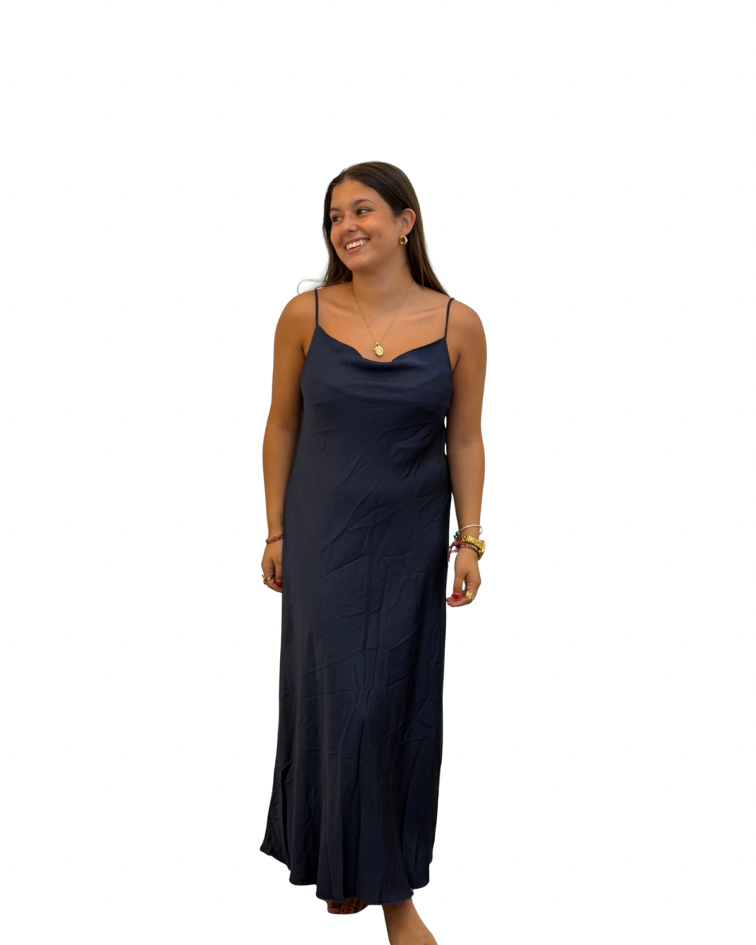 VESTIDO LENCERO AZUL MARINO