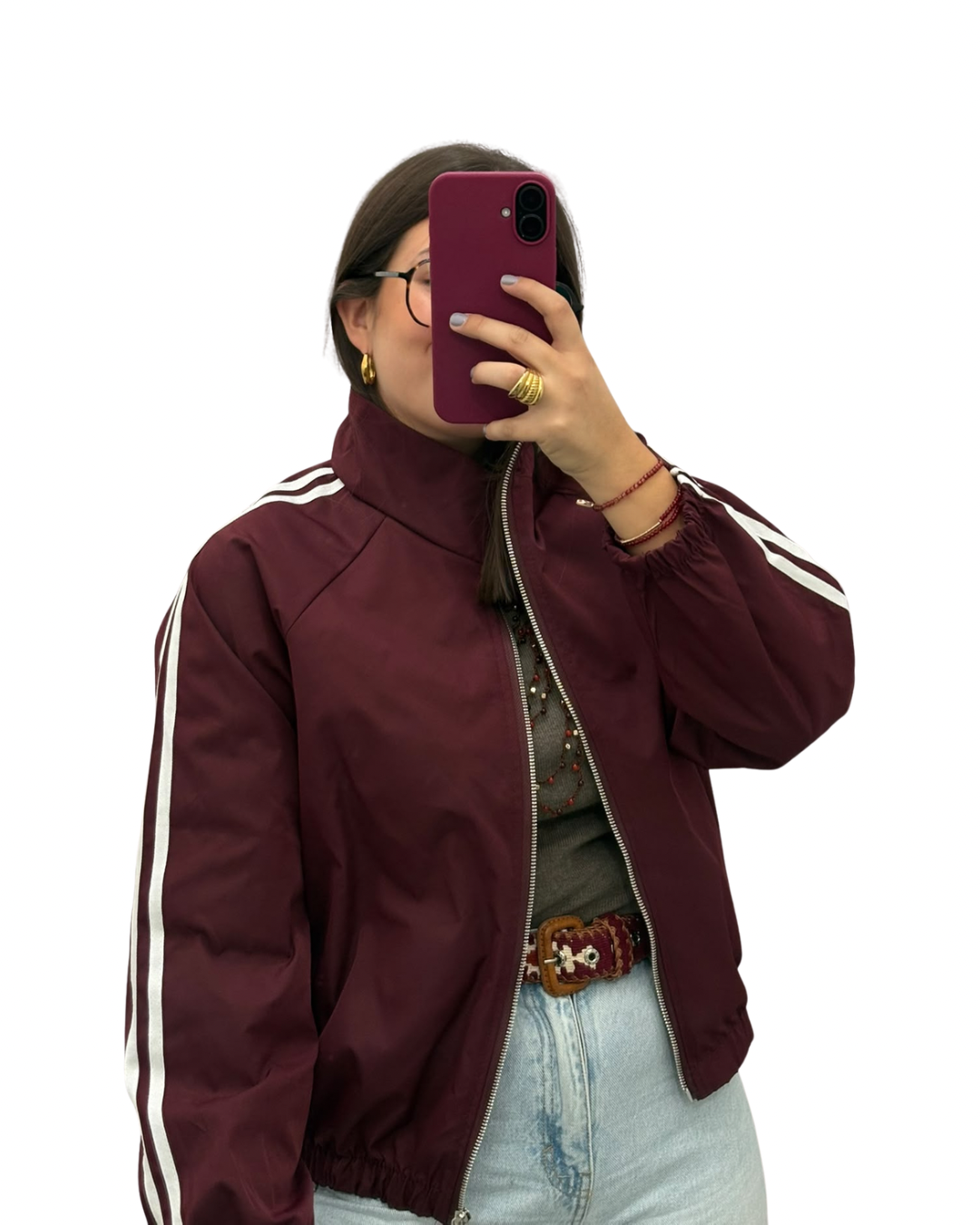 Chaquetas dos rayas burdeos