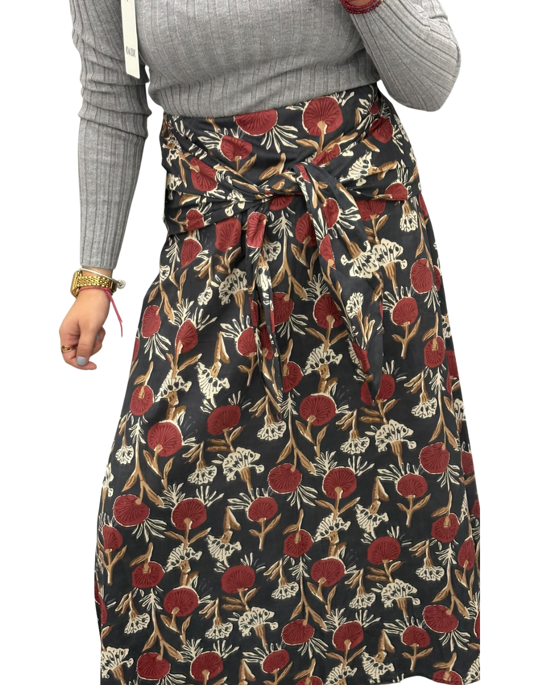 Falda estampada gris