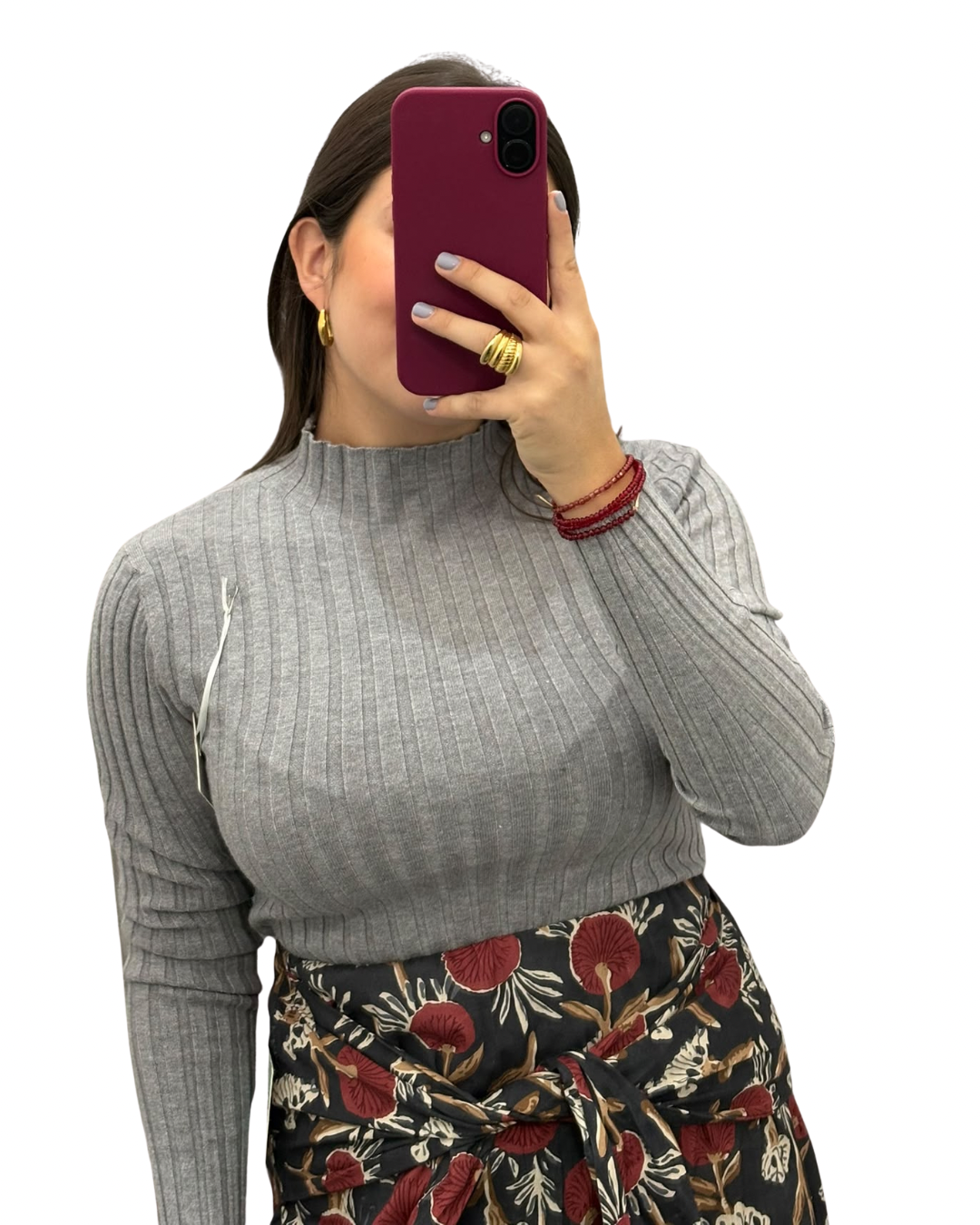 Jersey gris canalé L/XL