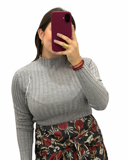 Jersey gris canalé L/XL