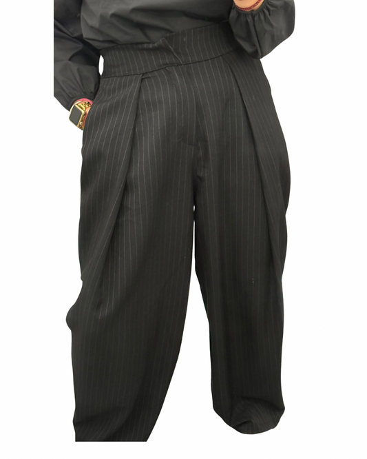 Pantalón rayas diplomáticas negro