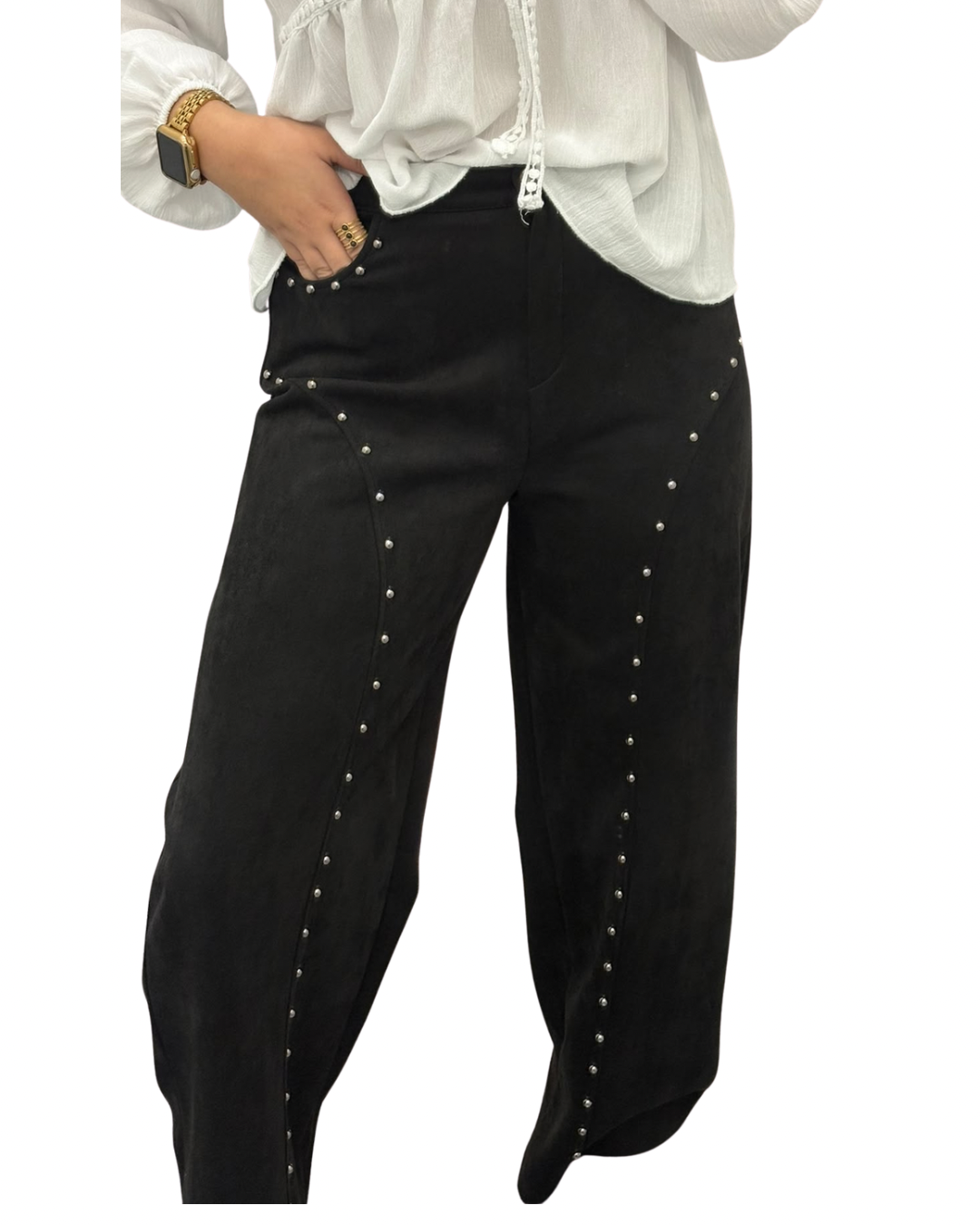 Pantalón antelina negro