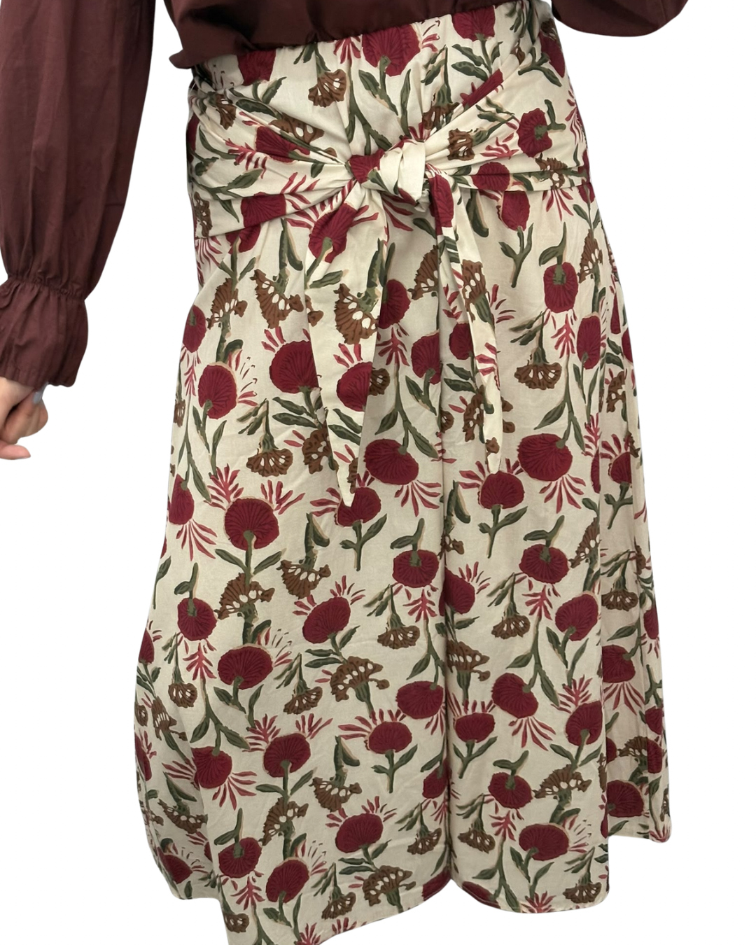 Falda estampado beige