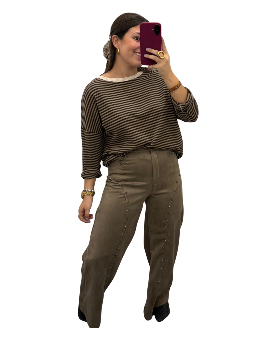 Pantalón antelina camel