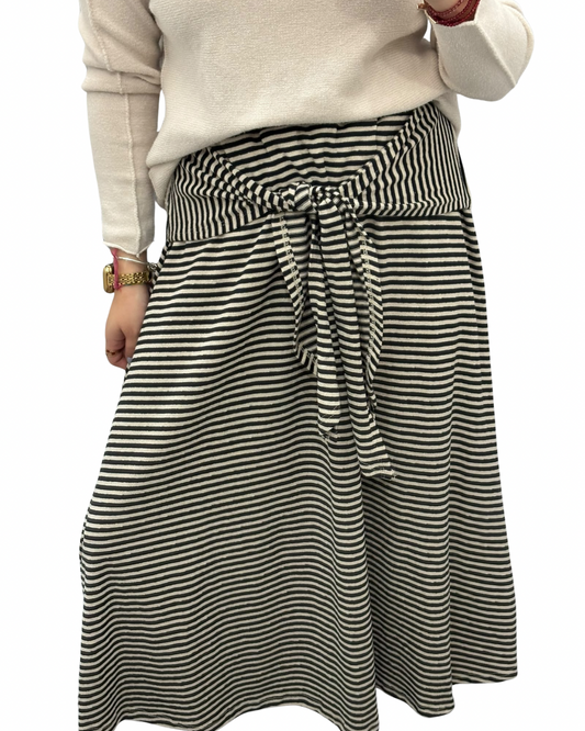 Falda rayas negro y beige